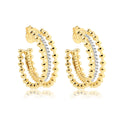 Créoles Doubles Pavées – Plaqué Or 18K