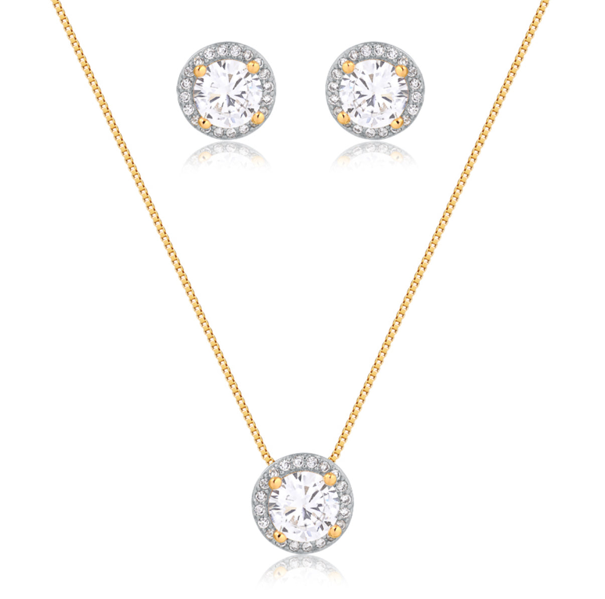 Ensemble Collier et Boucles d'oreilles Éclat – Plaqué Or 18K