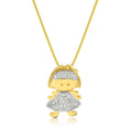 Pendentif Petite Fille Scintillante – Plaqué Or 18K