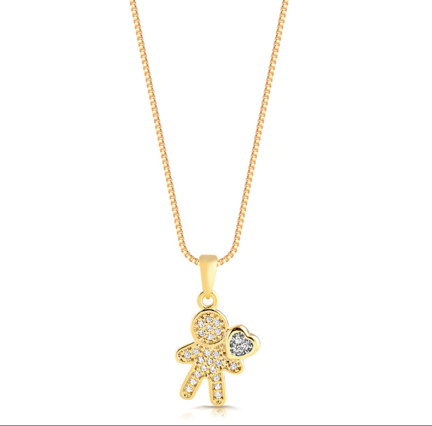 Collier Petit Garçon Porte-Bonheur – Plaqué Or 18K