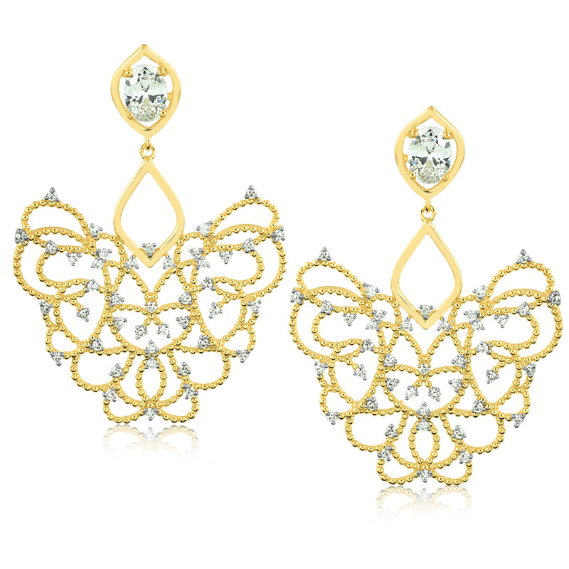 Boucles d'oreilles Filigrane avec Zircons