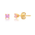 Boucles d'oreilles Puces avec Zircon Rose Clair