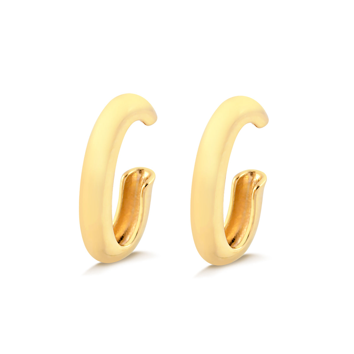 Créoles Tubulaires Satinées – Plaquées Or 18 Carats