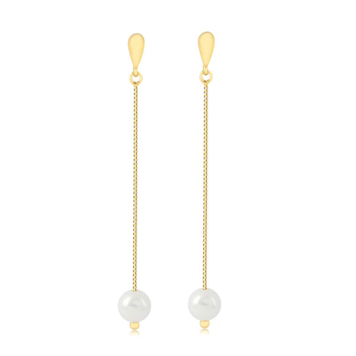 Boucles d'oreilles pendantes avec perle