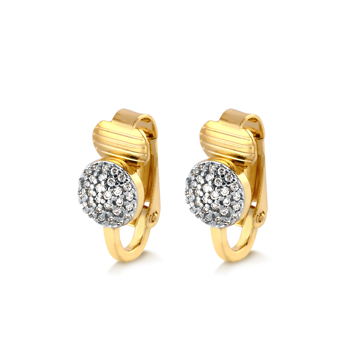 Boucles d'oreilles Demi-Créoles Pavées de Zircons