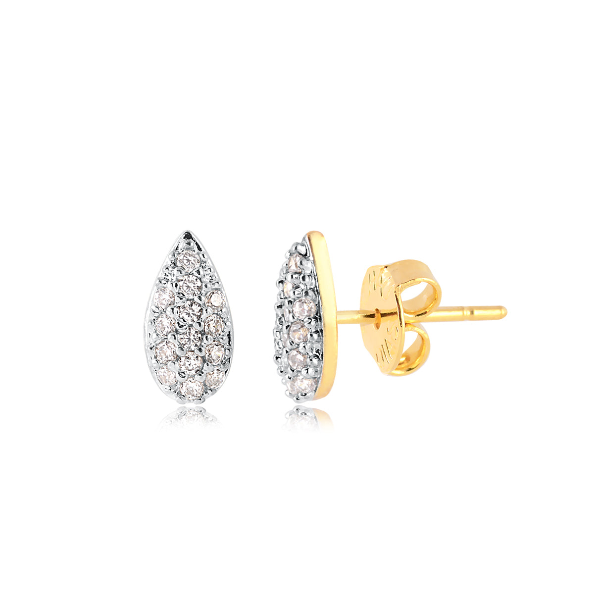 Boucles d'oreilles Goutte Pavée en Zircons