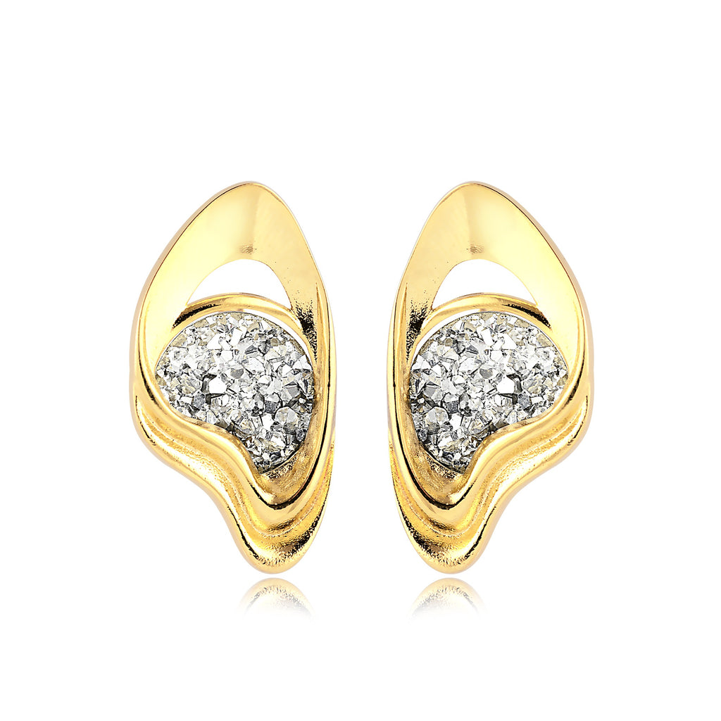 Boucles d'oreilles Élégance Dorée avec Zircons