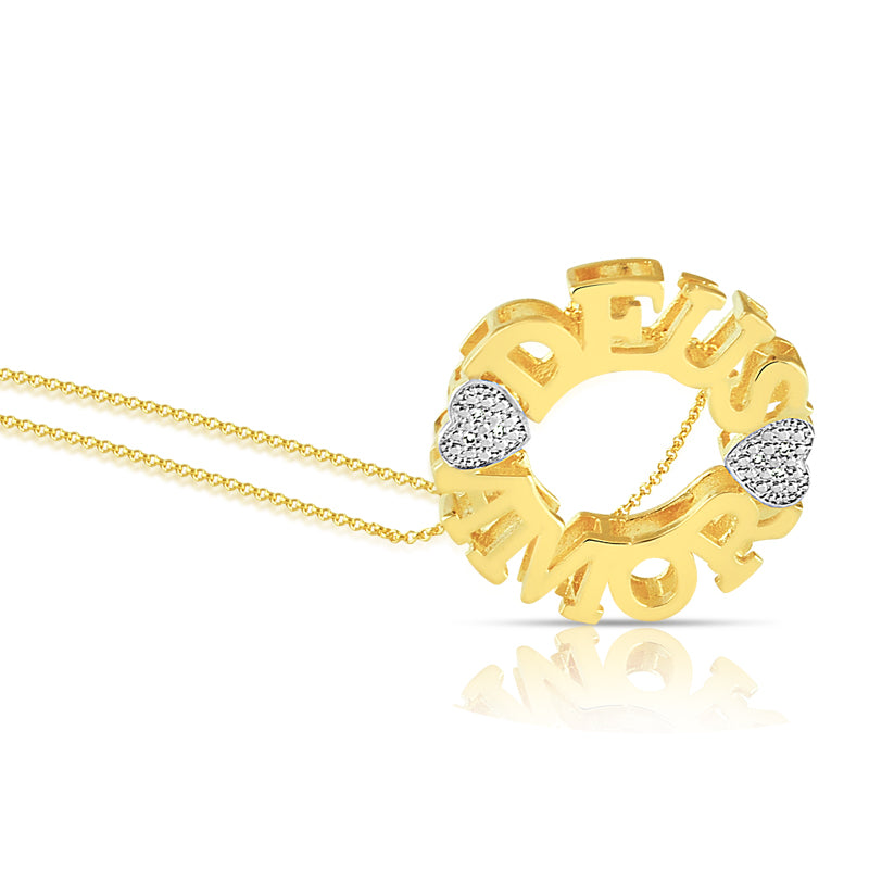 Collier LOVE avec Cœurs en Zircons