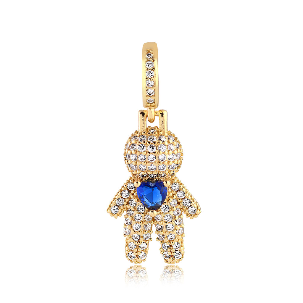 Pendentif Petit Garçon avec Cœur Bleu