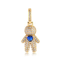 Pendentif Petit Garçon avec Cœur Bleu