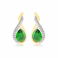 Boucles d'oreilles Goutte Émeraude avec Zircons